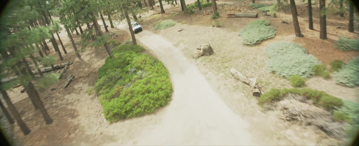 White offroad vehicle traveling on a dirt road