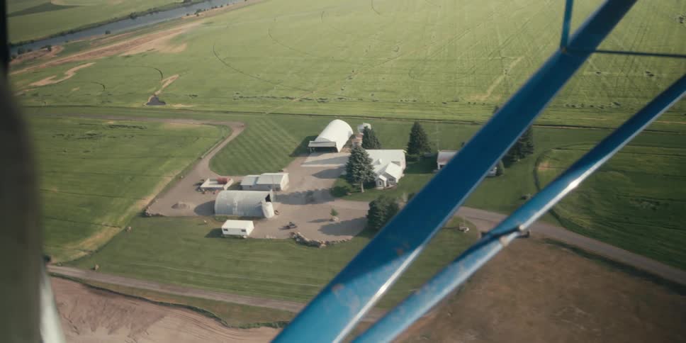 Flying over a farm
