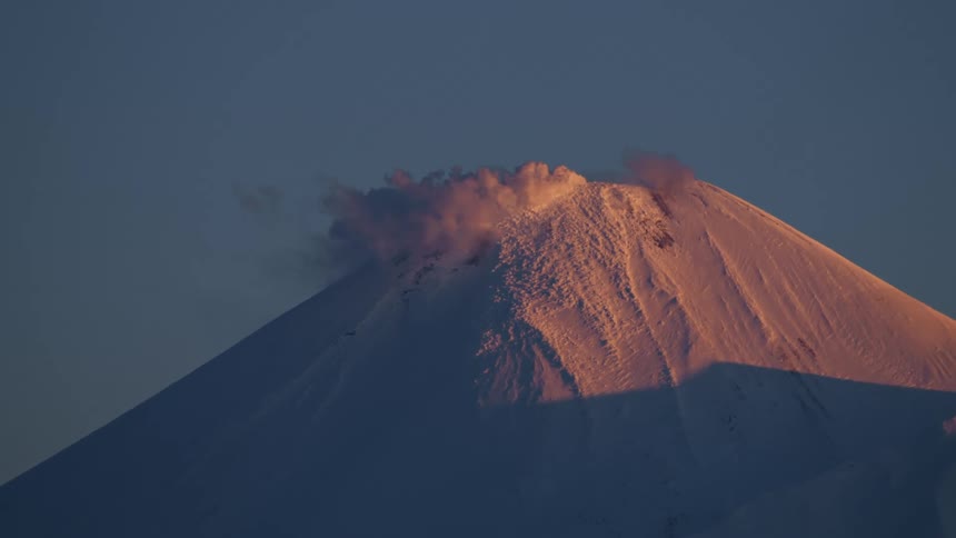 A smoking volcano