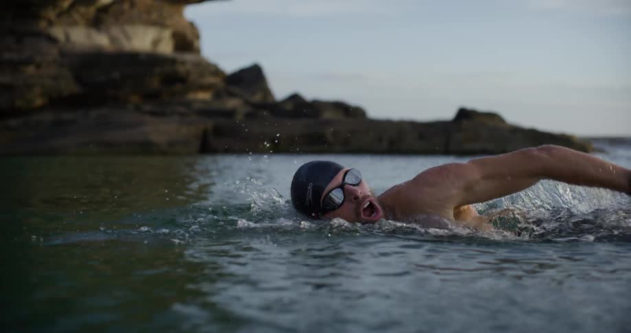 Man swimming in the sea