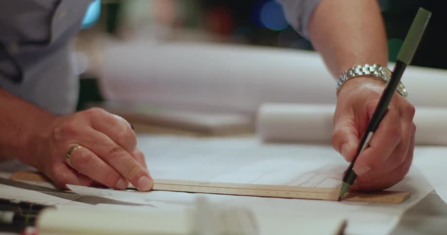 A clip of a person sketching
