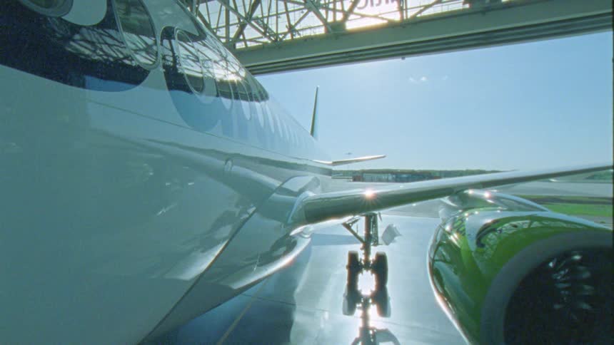 Modern plane parked