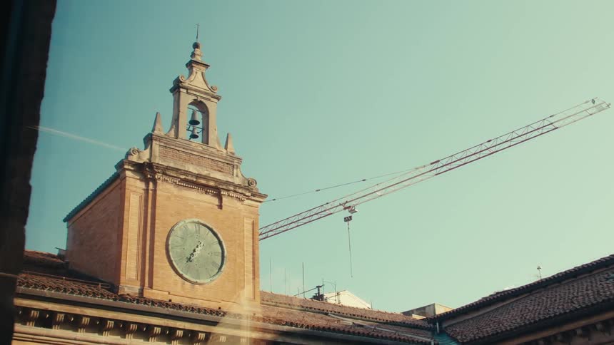 Classic church bell tower and clock