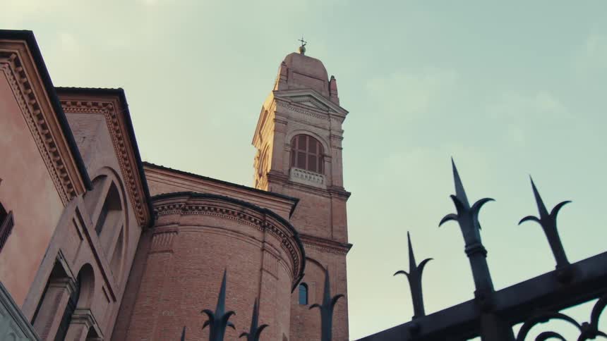 A large old building with a tower