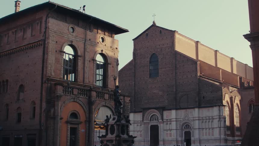 A few stone buildings