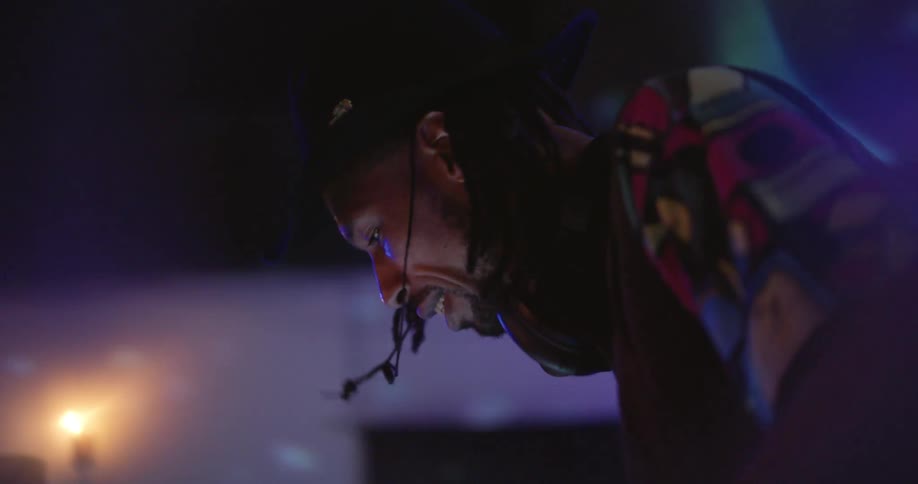 Man in a hat at a party