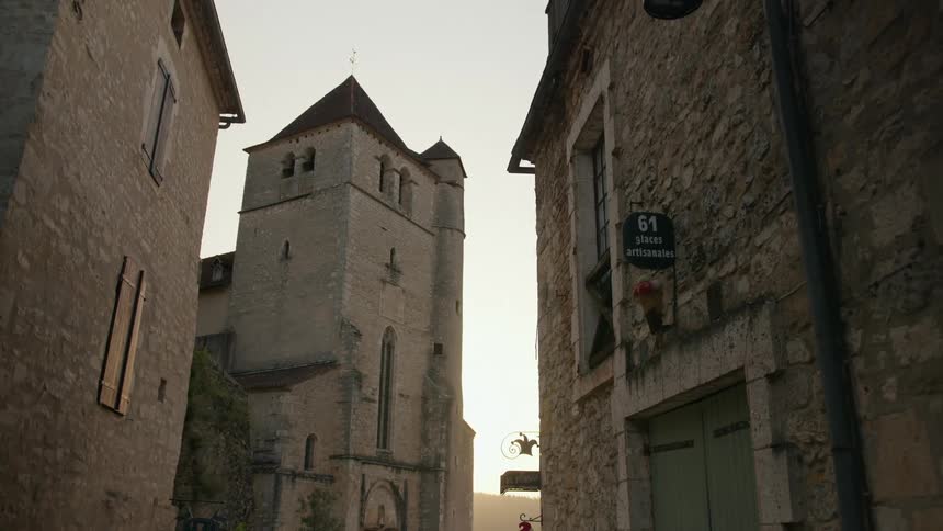 Classic stone church in a residential neighborhood