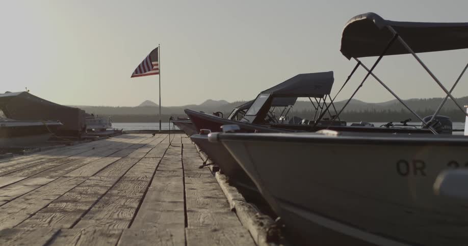 An american flag breezes in the wind