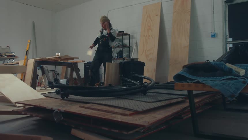 Carpenter working in a room