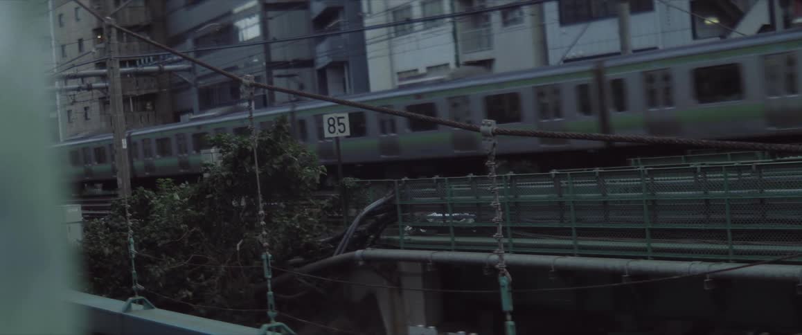 A moving train in Tokyo