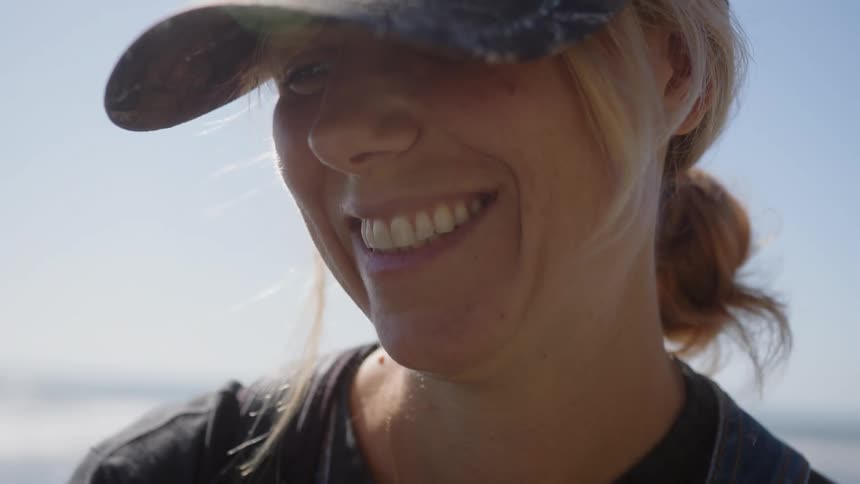 A clip of a lady smiling
