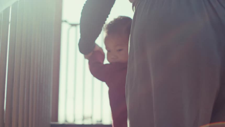 A clip of a mother walking her son