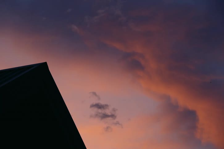 Sunset paints the sky and clouds