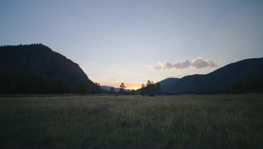 Sun sets in the hills