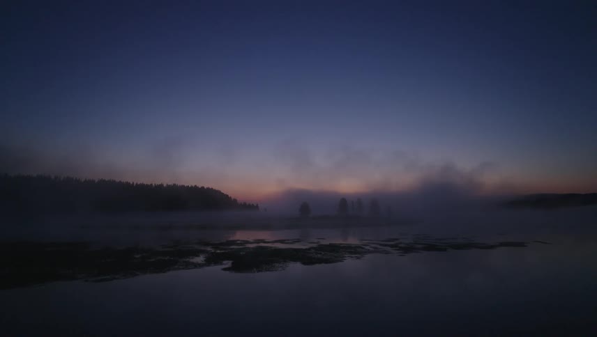 Dusk falls over a moor