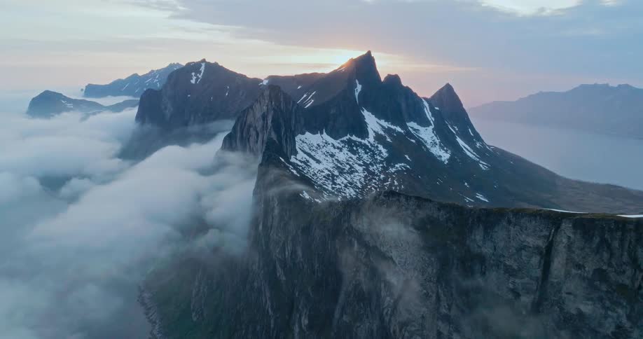 Clouds around a mountain