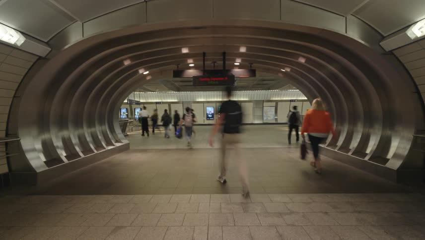 People are entering the subway