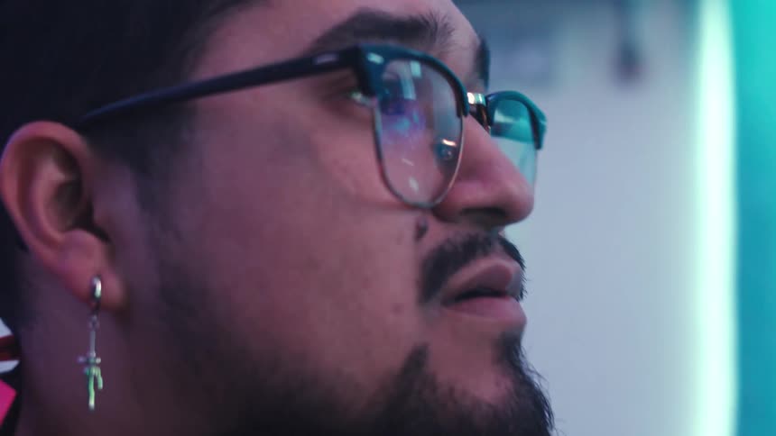 A man is looking at his computer