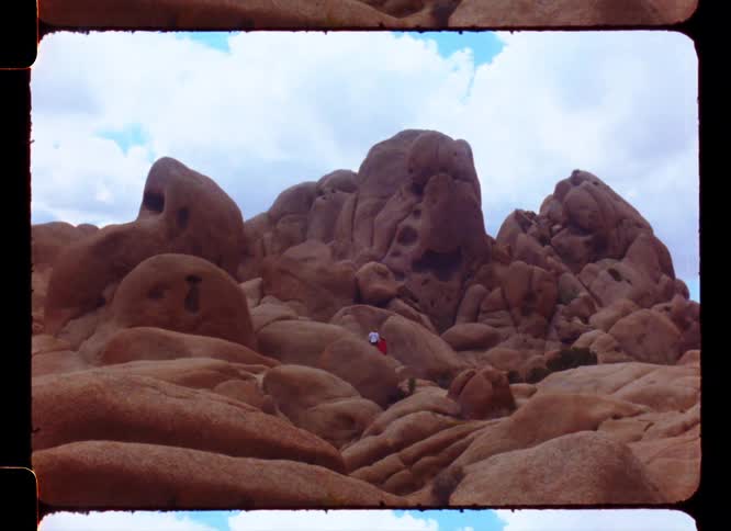 Two people in rocky canyon
