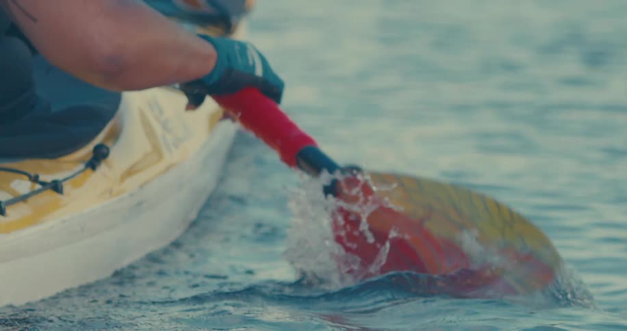A clip of a person paddling a boat