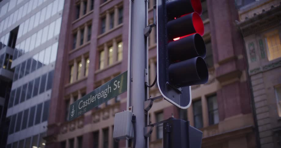 Traffic light turning red