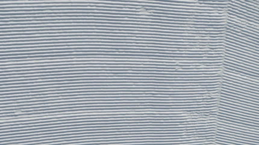 Patterned stripes on a snow covered ground