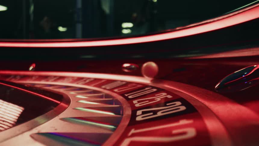 The ball bounces around the roulette table