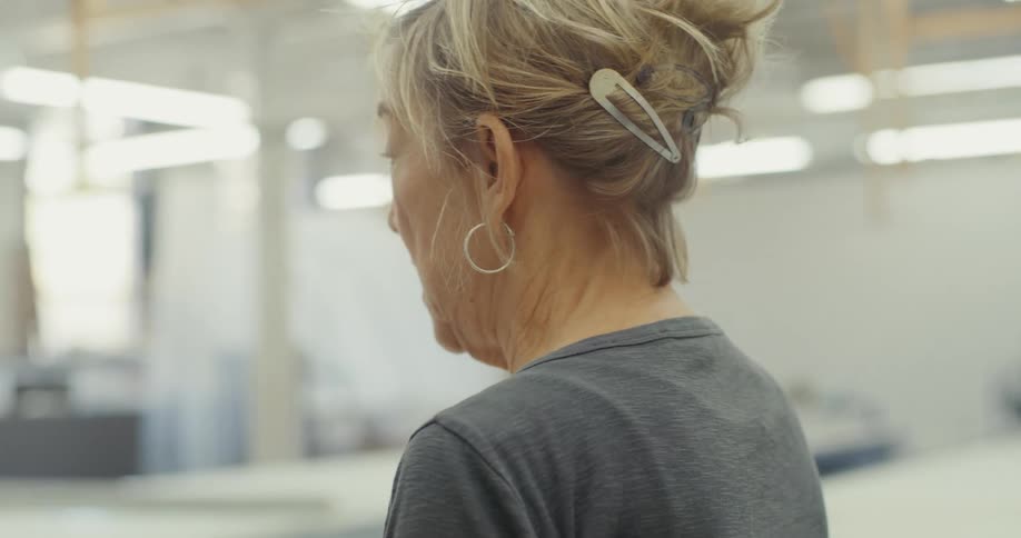 A woman is talking with someone