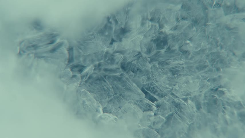 Scattered ice crystals