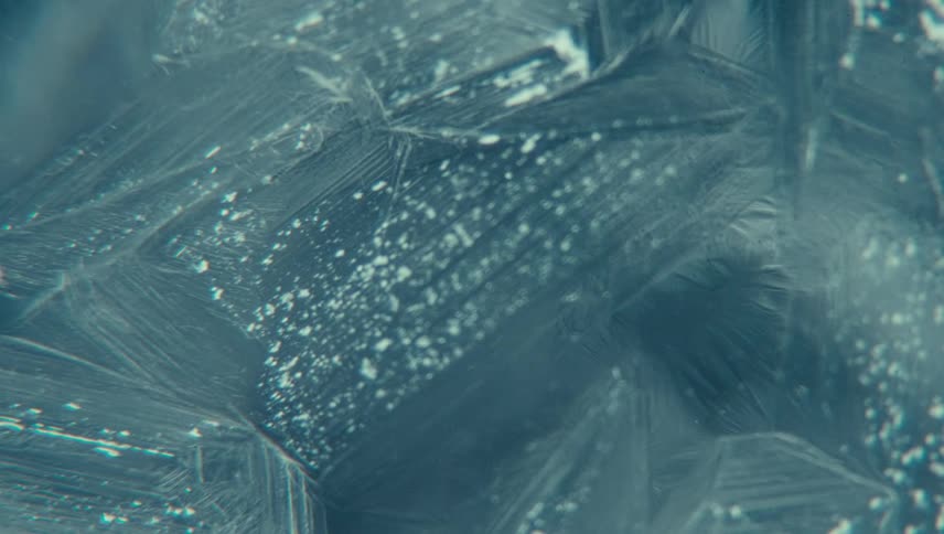 Extreme close up on an abstract freezing surface