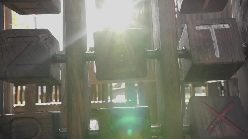 The sun shines down on a playground