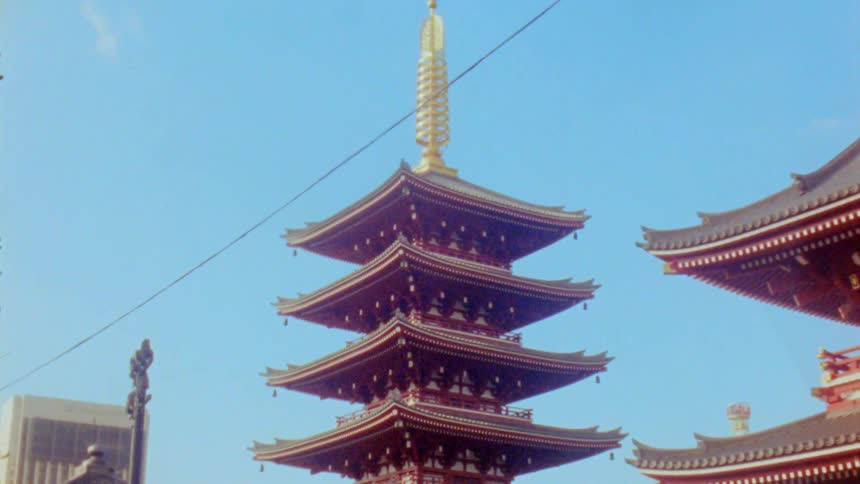 Traditional pagoda in sensoji buddhist temple in tokyo