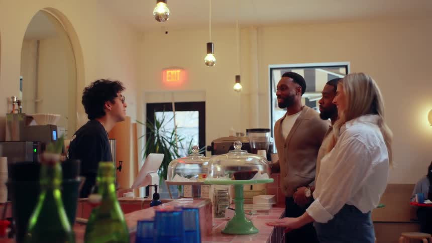 Customers order in the restaurant