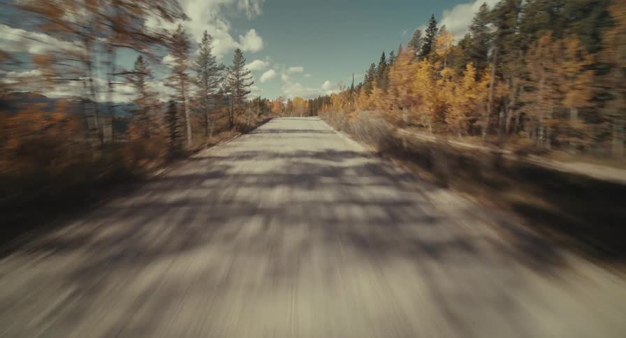 Dusty mountain road surrounded by trees with a river and mountains on the background during day time