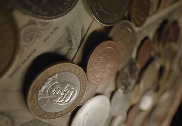 A clip of coin on a table
