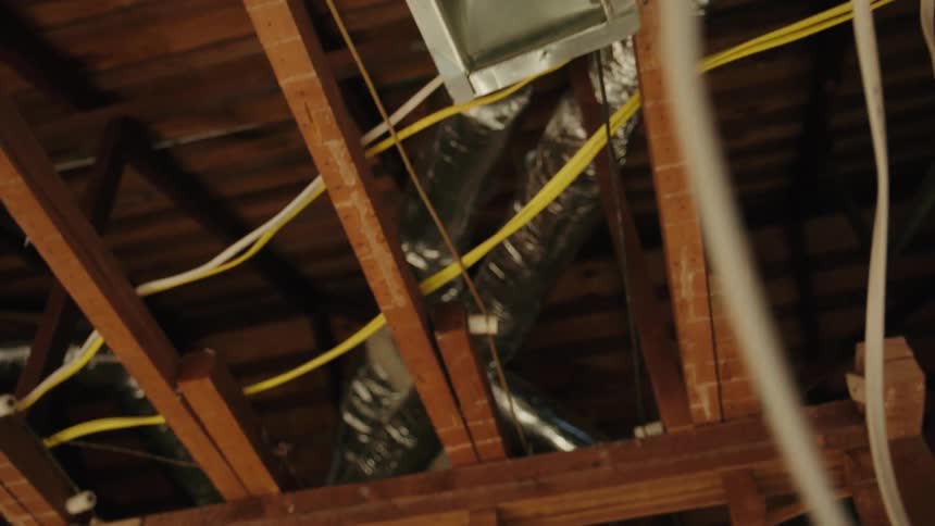 A clip of a wooden ceiling