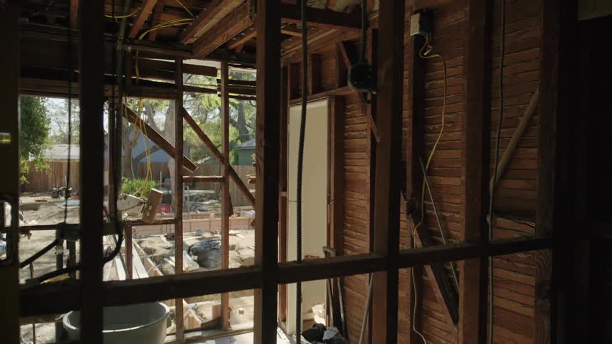 Interior view of a house under construction