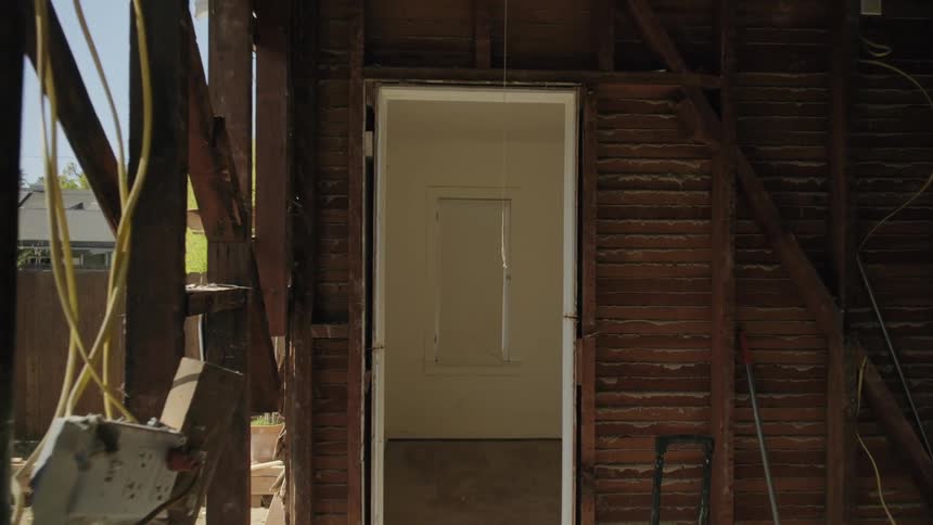 Partially Destroyed Home Renovation Construction