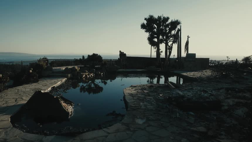 A clip of a pool in an area
