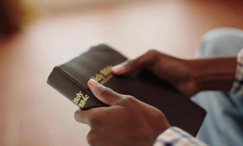 Pair of hands holding a bible