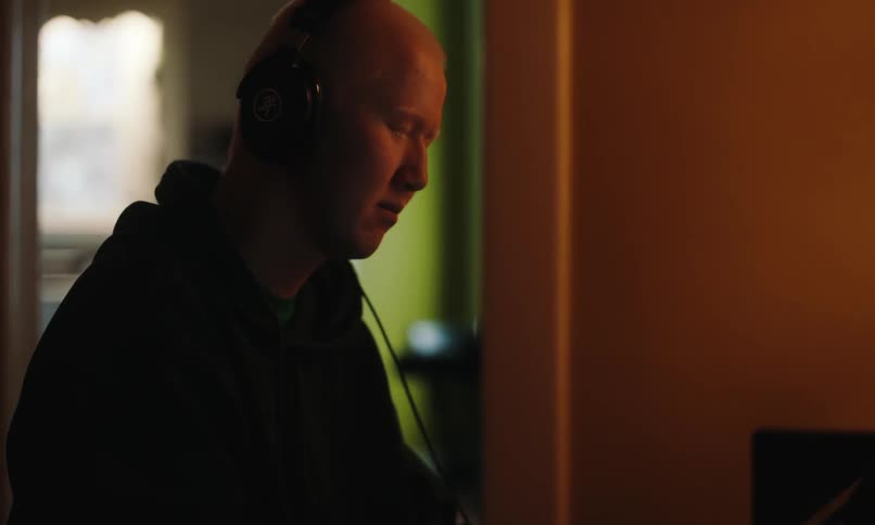A clip of a person composing music