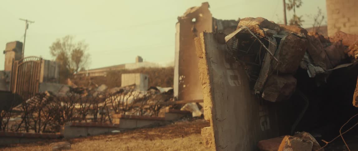 Various concrete debris from a completely destroyed building