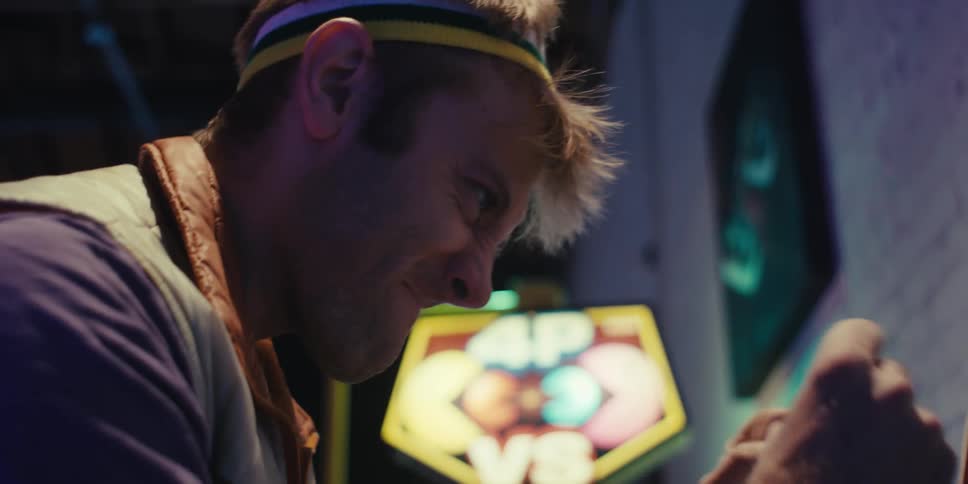 Concentrated man looking forward