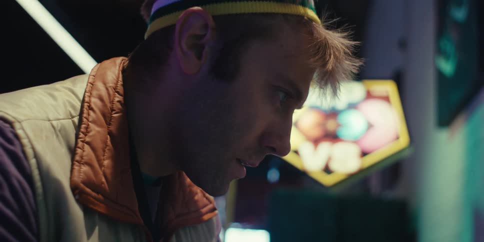 Concentrated man looking forward