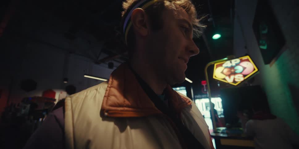 Man playing on old machines
