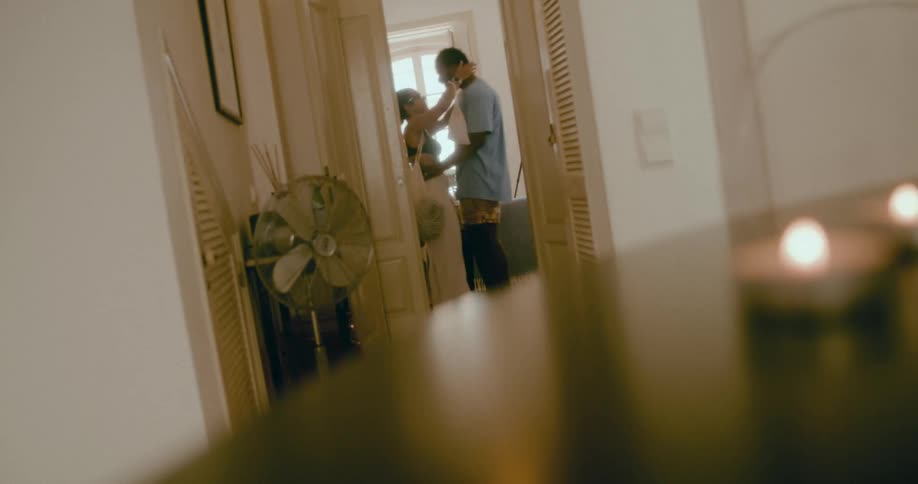 Couple hugging and kissing