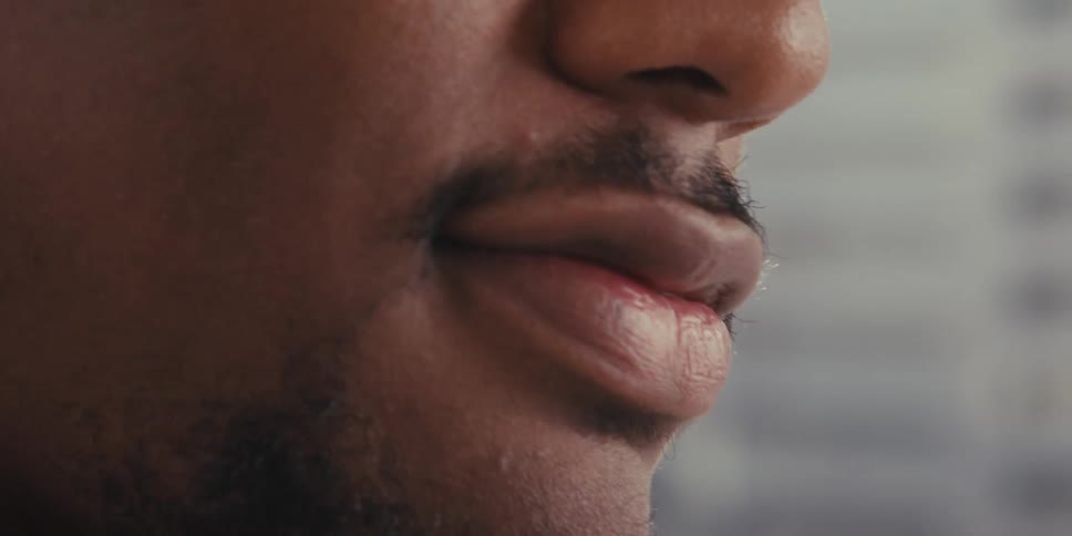 Portrait of a man talking happily
