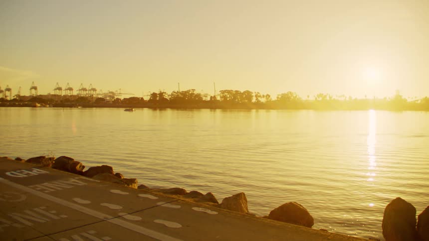 Sunset reflecting on a calm lake