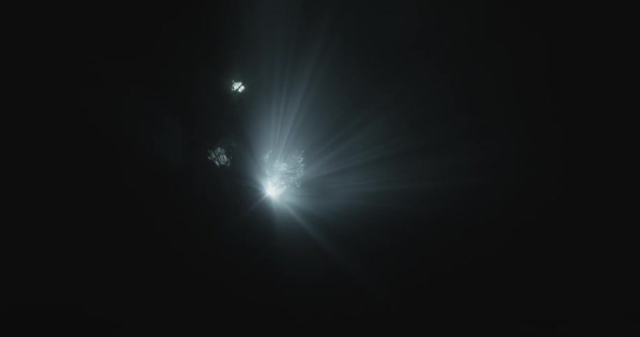 Light filters through the dark water