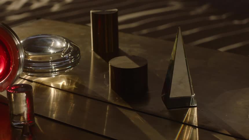 Several objects are on a desk